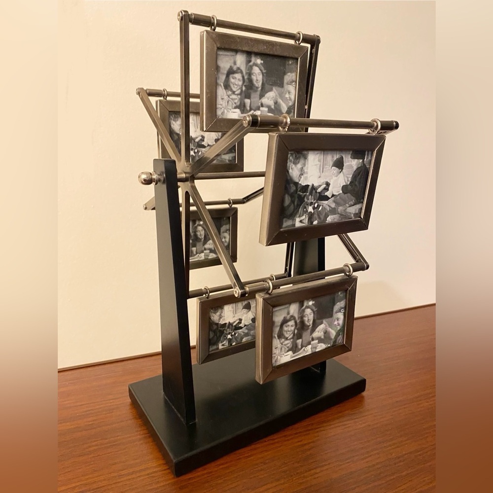 Tabletop photo Ferris wheel with 6 picture frames